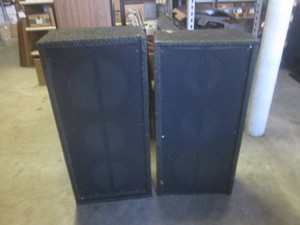 (BSB) 2 Vintage Shure Bros. 3-Way Speakers 32 Tall