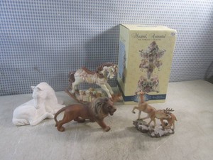 (A-2) Assorted Animal Figurines and Musical Animated Carousel
