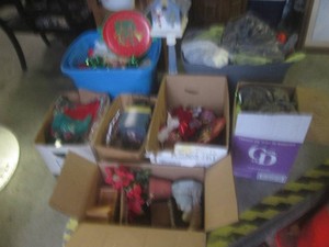 (RMT) Large Assortment of Christmas Decor Including a Tote Full of String Lights All Tested and Work