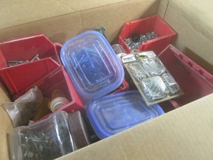 (BS) Box of Assorted Hardware Scres Nails Etc