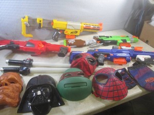 (CSB) Assorted Nerf Guns and Masks