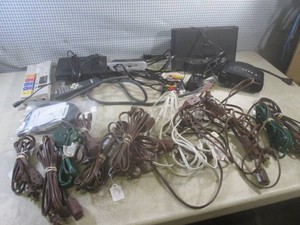 (F-2) Assorted Small Electronics and Assortment of Household Extension Cords
