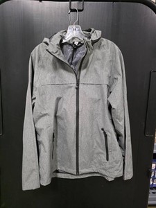 Gray Hooded Rain Jacket