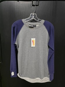 Pennant Sportswear GrayNavy Raglan Long-Sleeve Sweatshirt - Size S