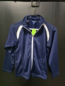 Sport-Tek Youth NavyWhite Full-Zip Track Jacket - Size S