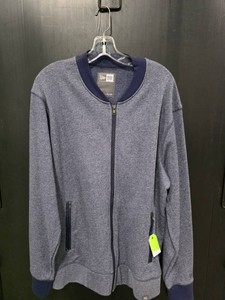 New Era Heather Navy Zip Bomber Jacket - Size XL