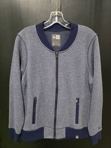 New Era Heather Navy Zip Bomber Jacket - Size L