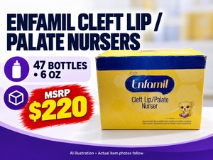 MSRP $220 NEW 8 BOXES ENFAMIL CLEFT LIP  PALATE NURSER BOTTLES, 47 BOTTLES TOTAL (EACH BOX HAS 6 THOUGH 1 BOX HAS 5) - SPECIALTY 6-OZ FEEDING BOTTLES FOR USE WITH COMPATIBLE NIPPLES
