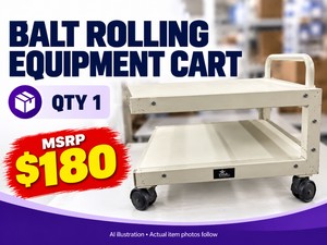 MSRP $180 BALT ROLLING EQUIPMENT CART, QTY 1 - MOBILE SUPPORT &amp STORAGE FOR OFFICE, CLASSROOM OR PRESENTATION EQUIPMENT GREAT CONDITION