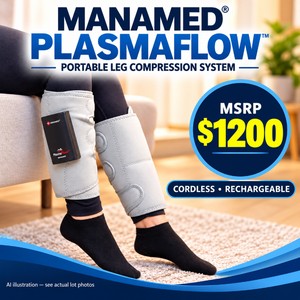 MSRP $1200 ManaMed PF0001 PlasmaFlow DVT Compression System - Easy-To-Use Sequential Compression, Promotes Circulation, Long-Lasting Rechargeable Battery - Like New Condition