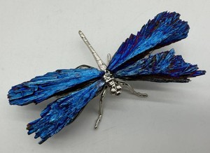 Blue Tourmaline Crystal Dragonfly Sculpture