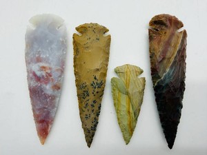 Stone Arrowhead Collection - 4 Points (Lot of 4)