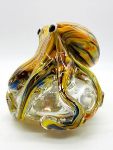 Multicolor Art Glass Octopus Sculpture