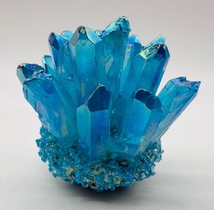 Blue Aura Quartz Crystal Cluster