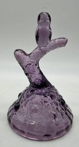 Fenton Purple Glass Bird Ring Tree