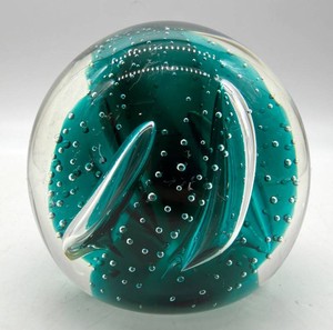 Caithness Steelblue Scotland Art Glass Paperweight