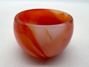 Polished Carnelian Quartz Banded Bowl
