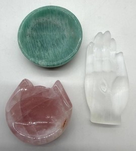 3-Piece Stone Dish & Hand Mixed Lot
