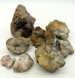 Natural Crystal Geode Specimens - Druzy & Translucent Crystals (Lot of 8)