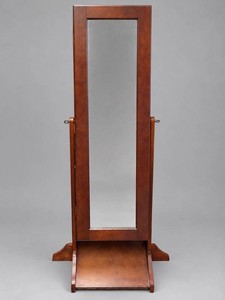 Wooden Full-Length Mirror Jewelry Cabinet 58.5x19x19