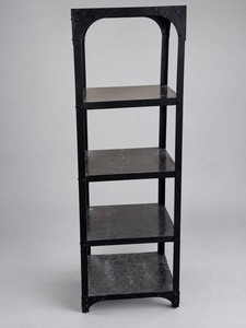 Black Metal 4-Tier Shelving Unit former Provisions of Excelsior Dispay shelf 18x14x58