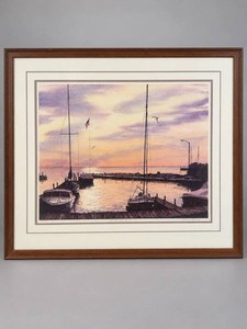 For Those Who See... Connie Glowacki Limited-Edition Framed Harbor Scene 156500  29x24.5