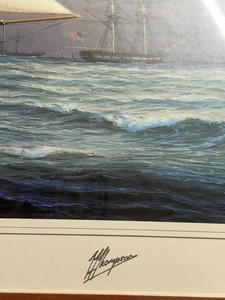 H. Thompson Signed Yachts of the Americas Cup Special Edition Print 31x25