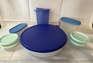 Tupperware Food Storage Containers 12 Round PieCookie Keeper Impressions Slimline Pitcher Modular Mates