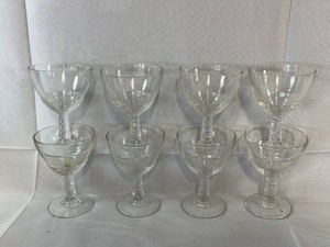 Anchor Hocking Manhattan Cordials Clear Pressed-Glass  Glasses (Lot of 8)