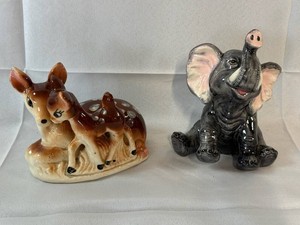 Ceramic Deer & Elephant Figurines Mixed Lot
