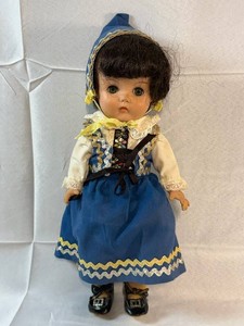 Vintage 14-Inch Horsman Doll in Blue and Gold Costume