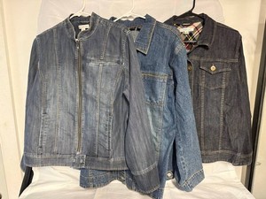 3 Piece Denim Jacket Resale Lot 2 Coldwater Creek & Chicos Jean Jackets