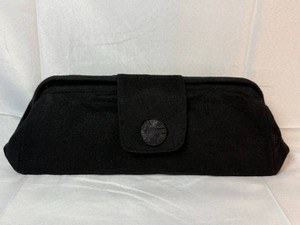 Black Range of Emotion Wool Handmade Artisan Clutch Handbag With Hot Pink Lining