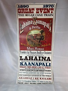 Lahaina-Kaanapali Sugar Cane Train Railroad Poster - Maui Hawaii