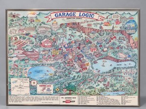 Framed Garage Logic Gumption County Map Poster 22x19  Joe Soucheray Show KSTP AM 1500