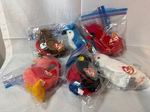Ty Beanie Babies Assorted Plush Animal Toys (Lot of 6)