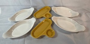 Vintage Hall Ceramic Serving Dishes  and California Augratin dishes - Yellow & White (Lot of 6)