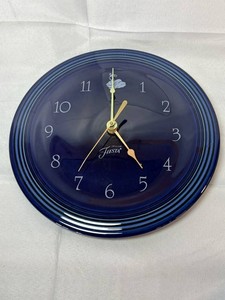 Genuine Fiesta Blue Ceramic Wall Clock - 10 Inch