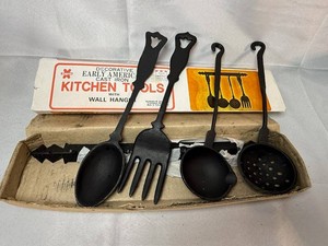 Vintage Zayre Decorative Cast Iron Kitchen Tools - 4-Piece Set