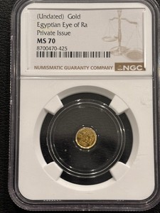 1500 Ounce .999 Fine Gold Round NGC MS70 Eye of Ra