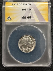 1937 Buffalo Nickel ANACS MS 65