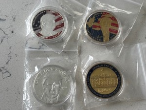Gold and Silver Plated Trump Coins