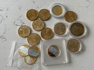 Gold Plated Holographic Quarters, Dollar Coins