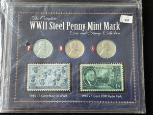 World War II Steel Cent and Stamp Set