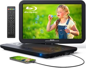 $249 GOnavidio 17.5 Portable Blu Ray DVD Player, 15.4 FHD Screen, HDMI InOut