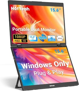 $190 HotYeah 15.6 1080P FHD Folding Stacked Portable Monitor (Windows Only)