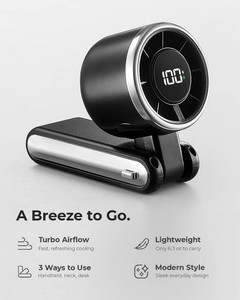 $20 Portable Handheld Turbo Fan - 5 Gear High Speed 4000mAh Rechargeable Mini Personal Hand Fan Blow Cold Air, Battery Operated Travel Essentials, Beach Vacation, Gifts for Women, Men (Black)