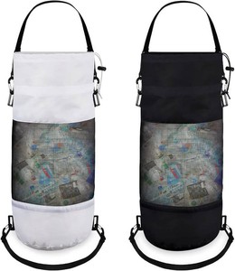 Gersoniel 2 Pack Boat Trash Bag Mesh Garbage Holder,Black, White