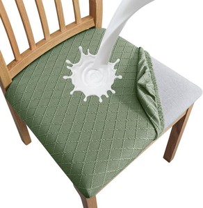 $31 SPRINGRICO Waterproof Seat Covers for Dining Chairs Set of 6, Dark Green