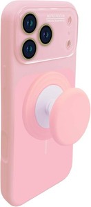 XZC Case for iPhone 17, Compatible with MagSafe, Full Camera Protection, Pop-Socket Stand, Military Grade Shockproof, Dual-Tone Design,Gray Pink